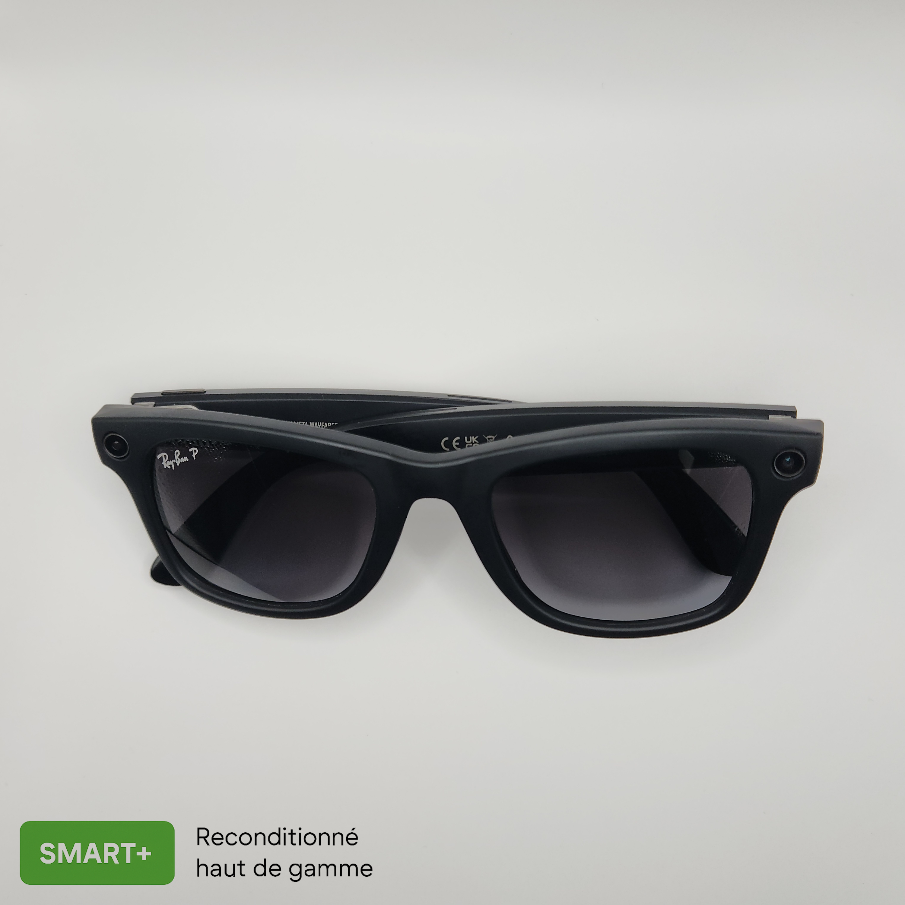 Ray-Ban Meta Wayfarer Gen 1 – Noir Mat / Verres Polarisés Gris Dégradé (Taille 53) - Smart +